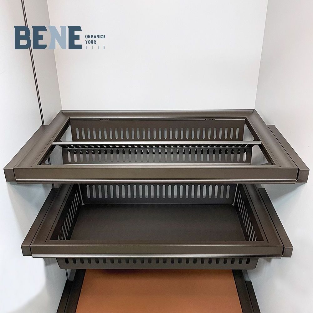 Wholesale Price Adjustable Slanted Aluminum Double Shoe Rack Pull Out For Wardrobe Storage Shoes Rack Space Saver