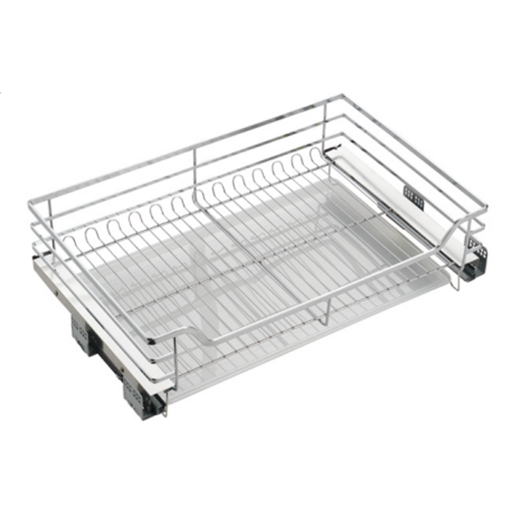 2 Tier Kitchen Sliding Cabinet Closet Storage Organizer Accessories Metal Pull Out Drawer Wire Drawer Basket