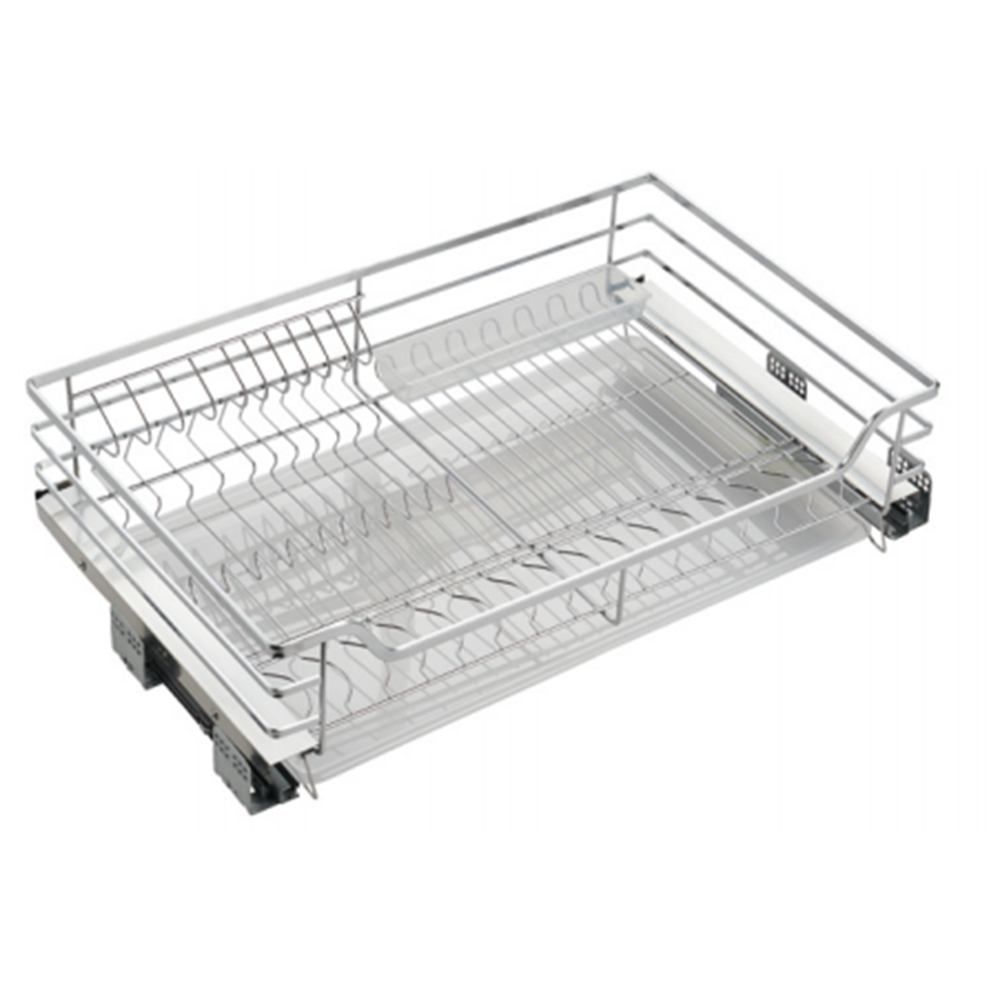 2 Tier Kitchen Sliding Cabinet Closet Storage Organizer Accessories Metal Pull Out Drawer Wire Drawer Basket