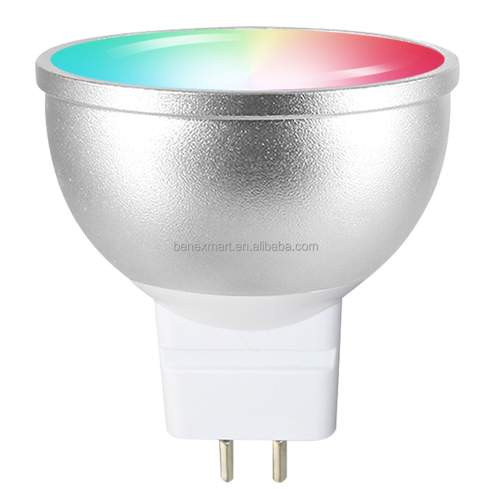 Benexmart Smart Gu5.3 MR16 12V homekit Led Bulb 5W RGBW Work with Tuya voice Alexa Google Home Echo Plus Directly