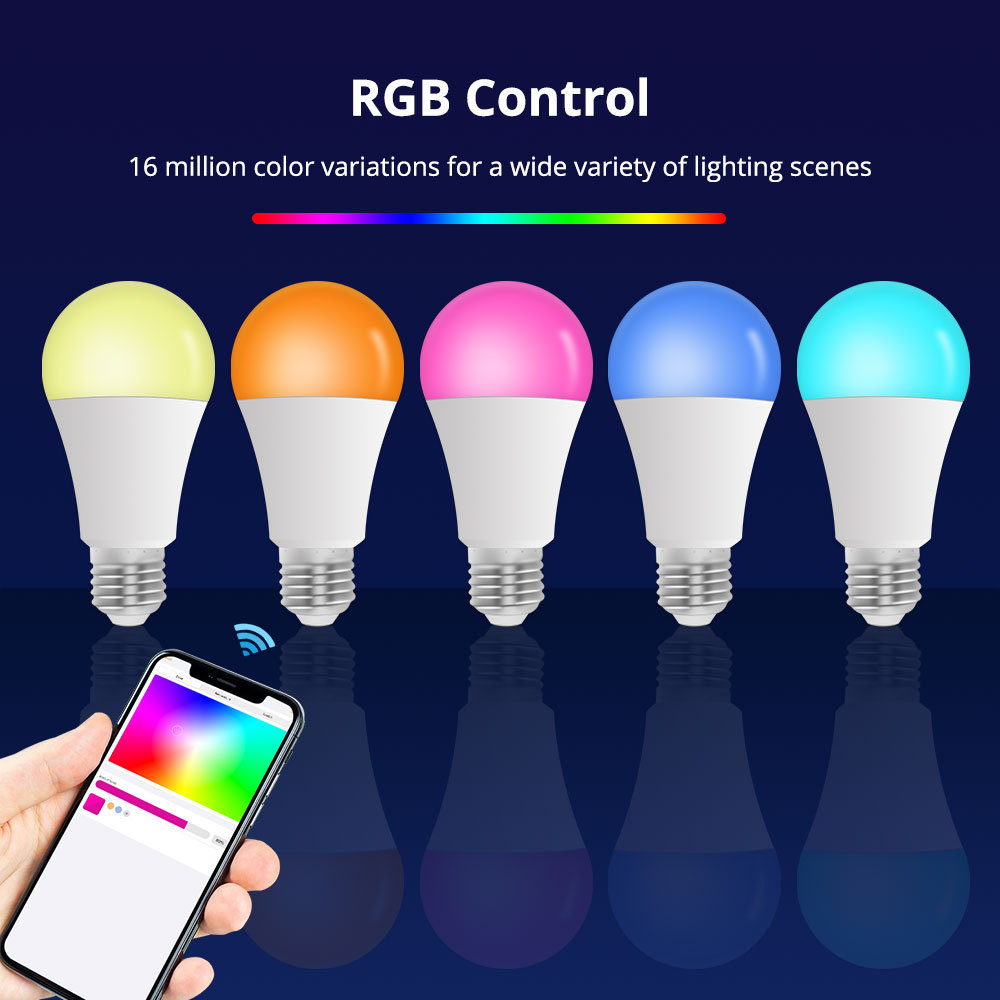 Matter Over WiFi 9W Smart Light Bulb E27 Dimmable Siri Alexa Google Home 120V 220V RGBCW Smartthing Google Home