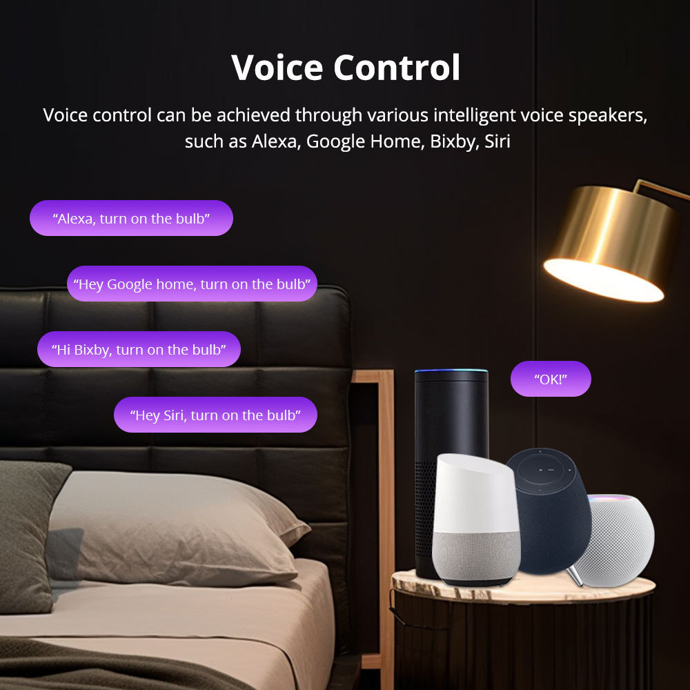 Matter Over WiFi 9W Smart Light Bulb E27 Dimmable Siri Alexa Google Home 120V 220V RGBCW Smartthing Google Home