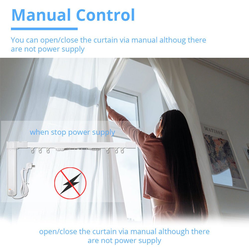 TUYA Smart WiFi Curtain Motor Tuya Smart Life Customized Electric Curtains Track with RF Remote Alexa Echo Yandex Alice Voice