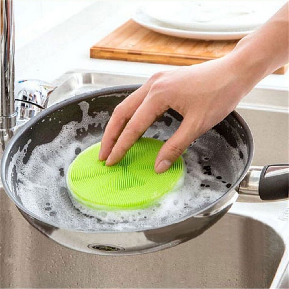 Kitchen Gadgets Brush Accessories Dishes Multipurpose Silicone Sponge Dish Washing Kitchen Scrubber