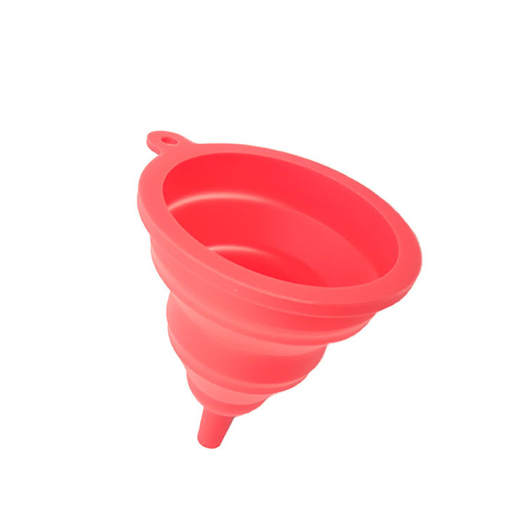 Kitchen Accessories Reusable Mini Small Tiny Silicone Collapsible Folding Funnel Food Grade Approved Silicone Water Oil Funnel