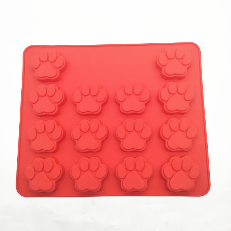 Food Grade Silicone Dog Paw Dog Bone Molds, Non-Stick Silicone Cake Pan Baking Mold Pack of 2