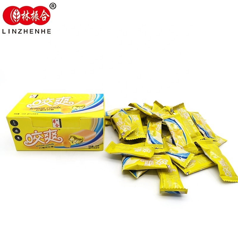 Yummy wholesale lemon flavor gummy fruit toffee soft candy import confectionery supplies