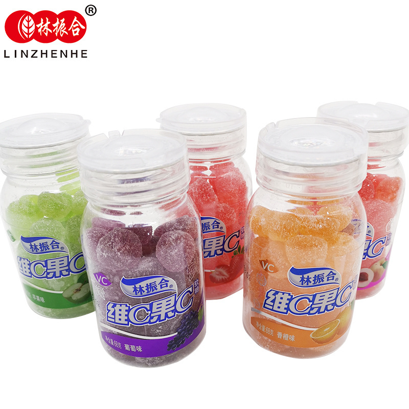 OEM fruit flavor soft sweets chewy candy children's snacks vitamin c gummies christmas candy