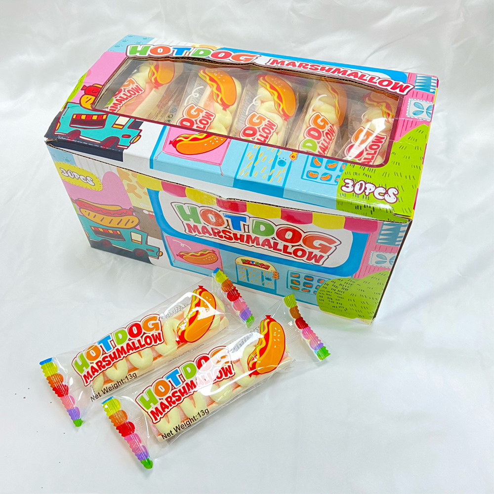 candy wholesale private label halal marshmallow  hot dog cotton candy