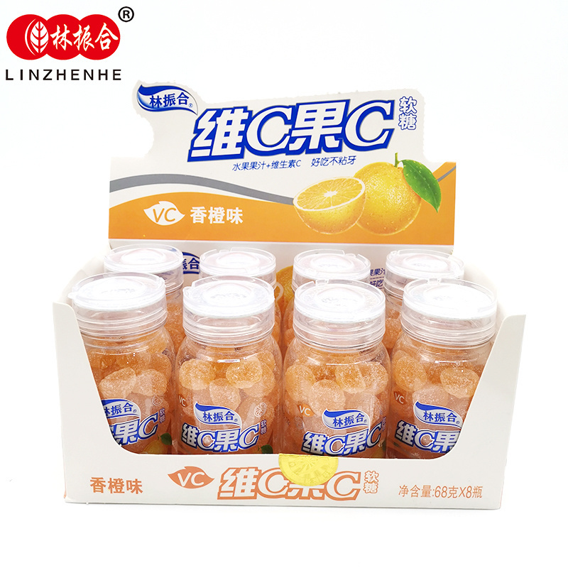 OEM fruit flavor soft sweets chewy candy children's snacks vitamin c gummies christmas candy