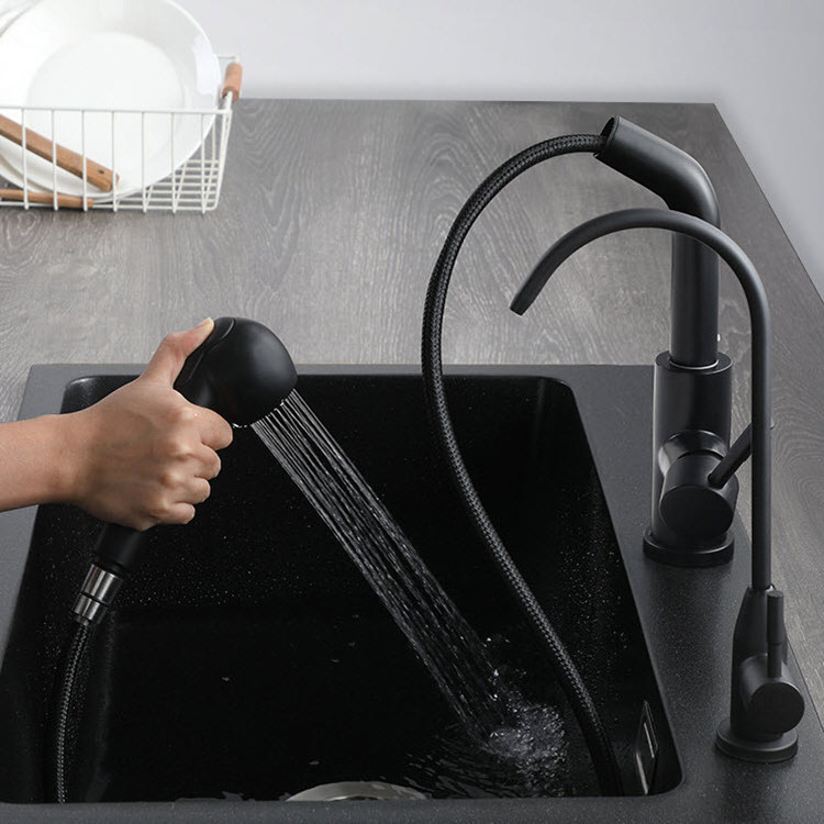 304 Standard Black Faucet Kitchen Pull Out Sink Faucet Mixer