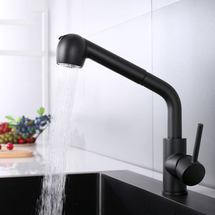 304 Standard Black Faucet Kitchen Pull Out Sink Faucet Mixer