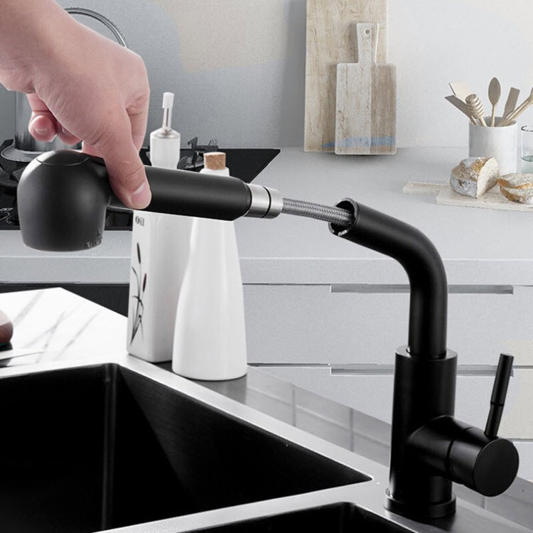 304 Standard Black Faucet Kitchen Pull Out Sink Faucet Mixer