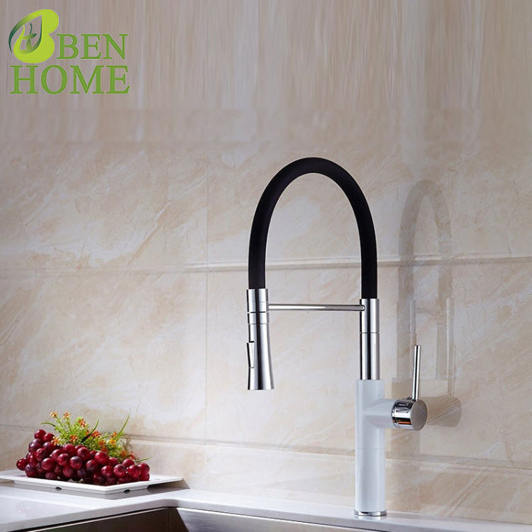 Brass Kitchen Faucet Hanging Water Tap Kitchen Sink Faucet White