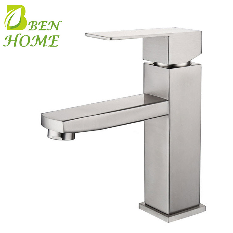 Stainless Steel Bathroom Nickel Brushed Basin Faucet For Bathroom Faucet