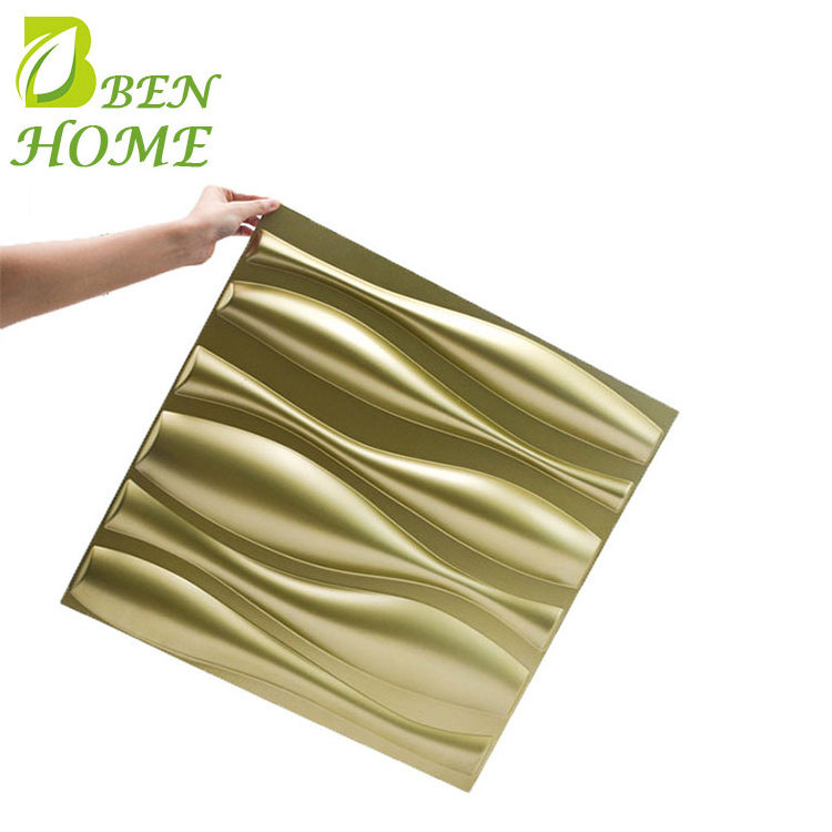 3D Gold Plastic Wall Panel Decor