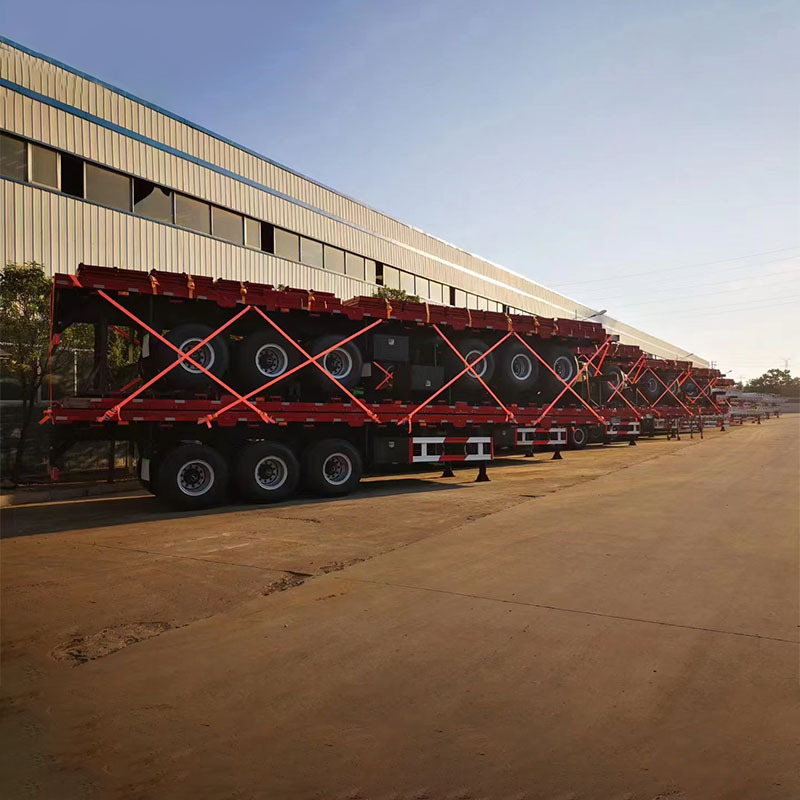 2 3 4 axles 60 ton  trailer container truck flat bed trailers flatbed trailer for sale