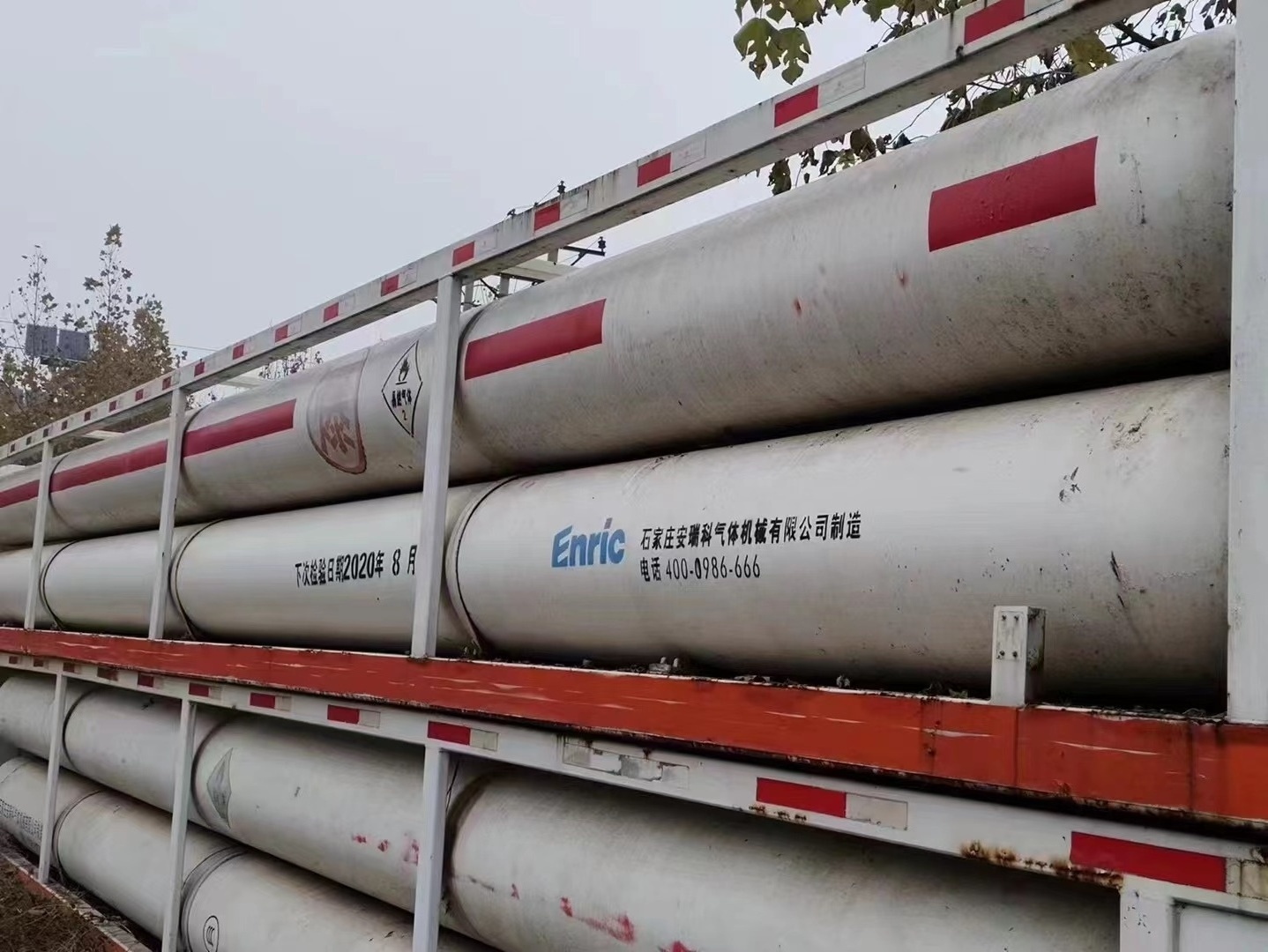 Used 8-tube CNG helium-hydrogen tube trailer