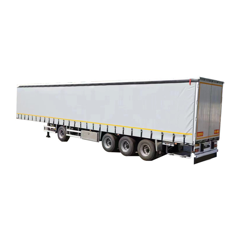 53 Ft Tri-axle canvas cover side curtain type Enclosed cargo box container trailer Europe Standard to Russia market