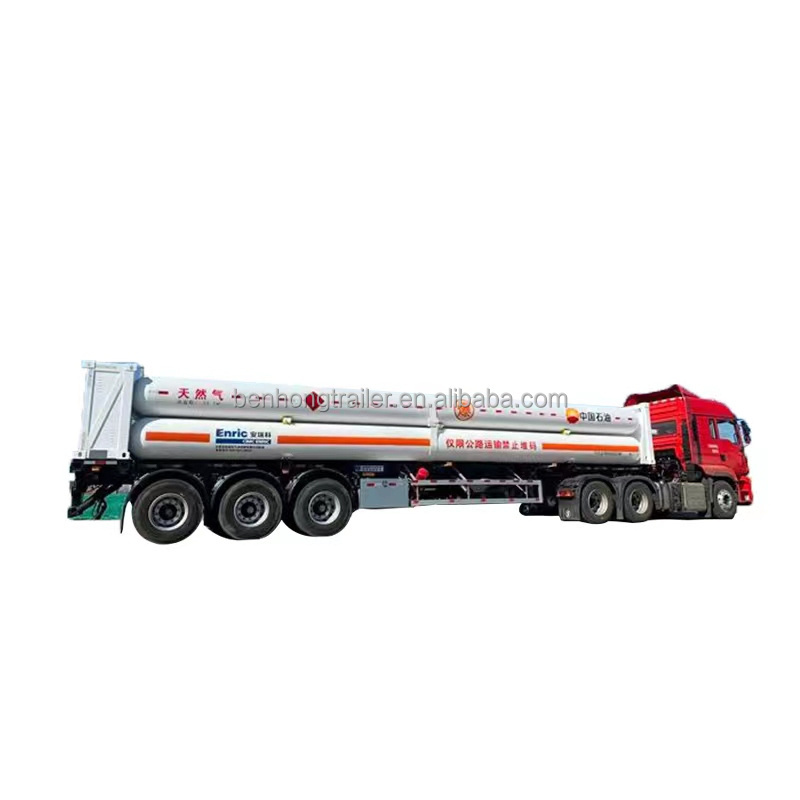 New Lng Cng Tube Transport Lpg Gas Road Tanker Trailer 9-12 CNG tubes Trailer Truck Semi Trailer for Sale