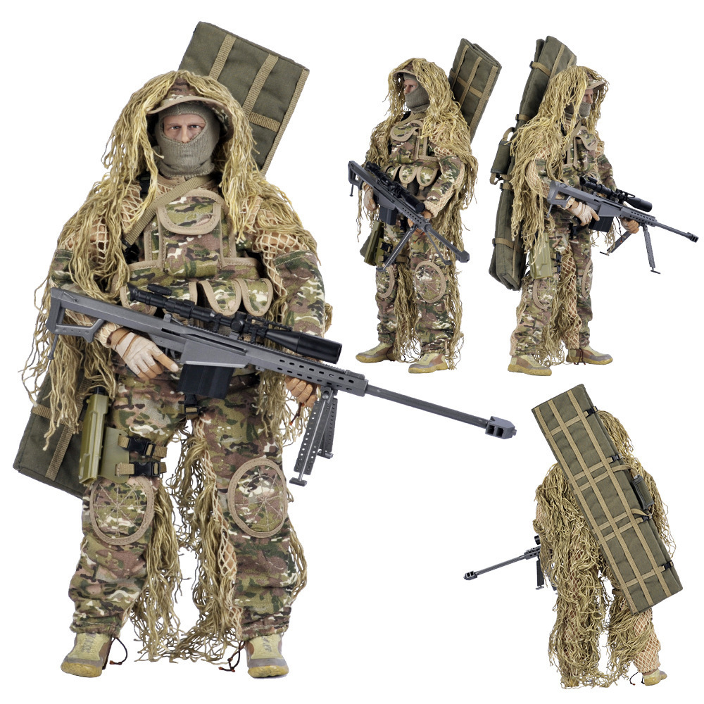 Movable Plastic Soldier Military Figure 1/6 Action Figure Soldier Model Set with Accessories Collection Boys and Girls Toy Kids