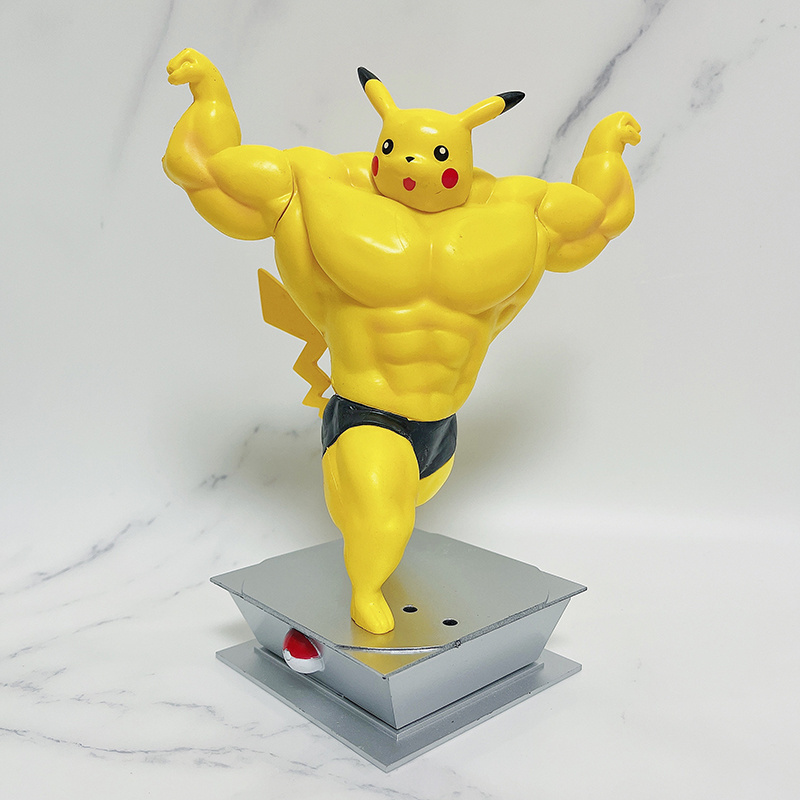 Fitness Muscle Pikachus sPokemon Anime Action Figure Bodybuilding Series Pvc Figure Gk Statue Figurine