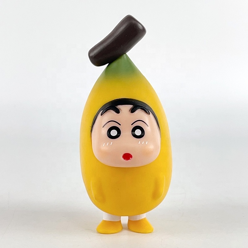 12cm Cartoon Lovely Banana fruit cosplay Crayon Shin-chan Cartoon Anime PVC Figure Toy