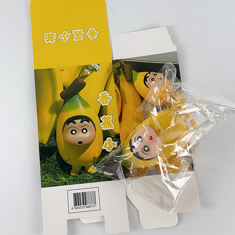 12cm Cartoon Lovely Banana fruit cosplay Crayon Shin-chan Cartoon Anime PVC Figure Toy