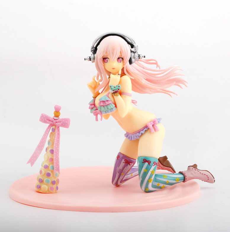 Super Sonico Figure Bunny Girl White Swimsuit Style Bikini Style Adult Girl Model Toys PVC Action Figure Collection Doll