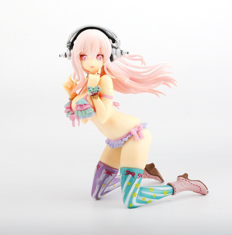 Super Sonico Figure Bunny Girl White Swimsuit Style Bikini Style Adult Girl Model Toys PVC Action Figure Collection Doll