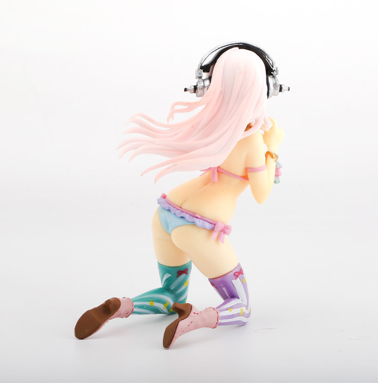 Super Sonico Figure Bunny Girl White Swimsuit Style Bikini Style Adult Girl Model Toys PVC Action Figure Collection Doll