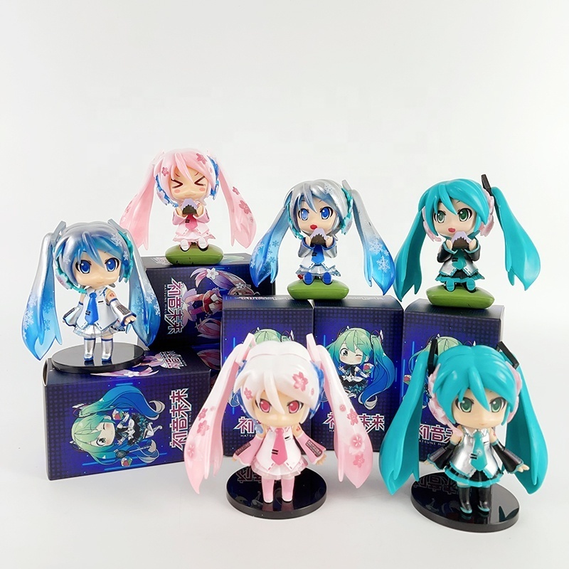 Blind box 6PCS/SET Action Figures Anime Hatsune Mi-ku Miku Dolls PVC Figure Collectible Model Toys For Gift