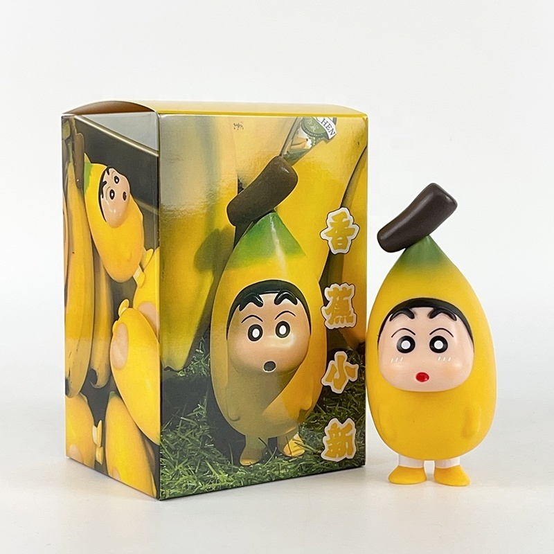 12cm Cartoon Lovely Banana fruit cosplay Crayon Shin-chan Cartoon Anime PVC Figure Toy