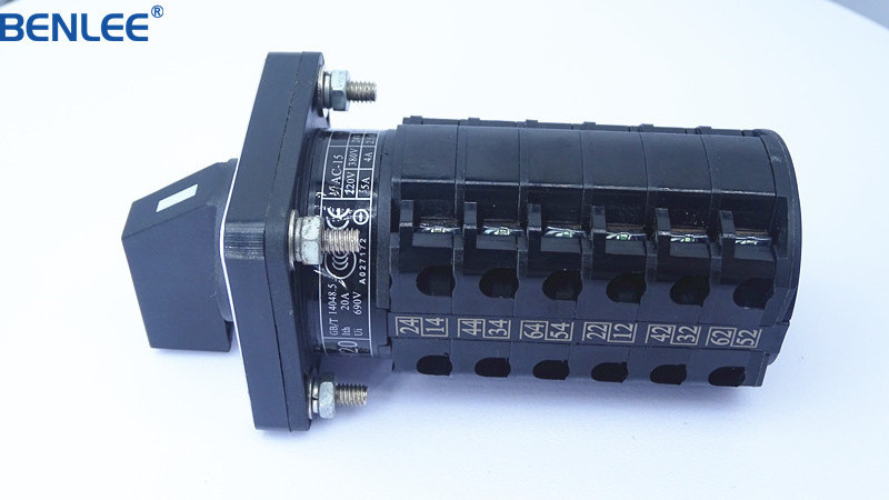 Benlee rotary cam changeover switch 20A four hole install 3 position best selling rotary cam switch