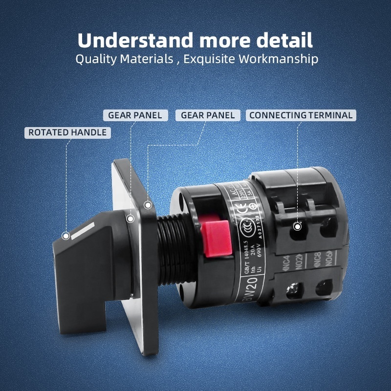 Hot Sale China BENLEE Mechanical Switch CE Rohs 3 Positions 16 Terminals 690V 20A Changeover Rotary Cam Selector Switches