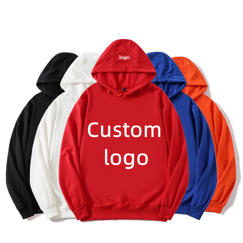 Custom New White Hooded Hoodie Men Thick Fabric Solid Basic Sweatshirts Quality mens dry fit Hoodies