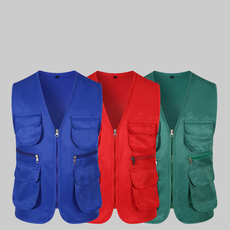 Wholesale work wear with pockets custom outwear vest uniform vest volunteers vest