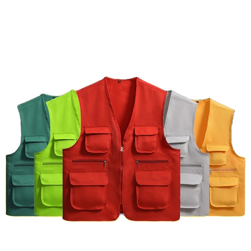 Wholesale work wear with pockets custom outwear vest uniform vest volunteers vest