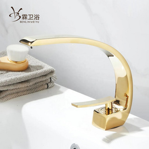 304 Stainless Steel Luxury Brushed Gold Basin mixer Antique Brass Bathroom Faucet