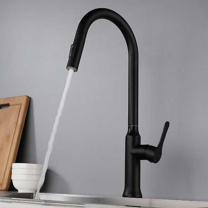 High quality black commercialkitchen faucet Pull down Sprayer Mixer Tap for sink