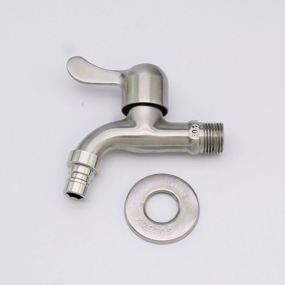 304 Stainless Steel Long Fast Running Washer Faucet Single Cold Small Lengthened Mop Pool Faucet For Laundry