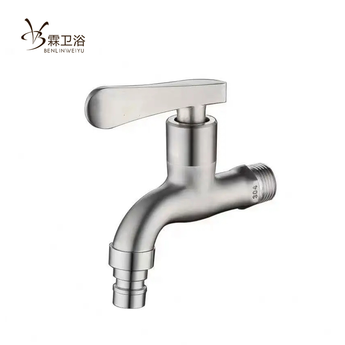 304 Stainless Steel Long Fast Running Washer Faucet Single Cold Small Lengthened Mop Pool Faucet For Laundry