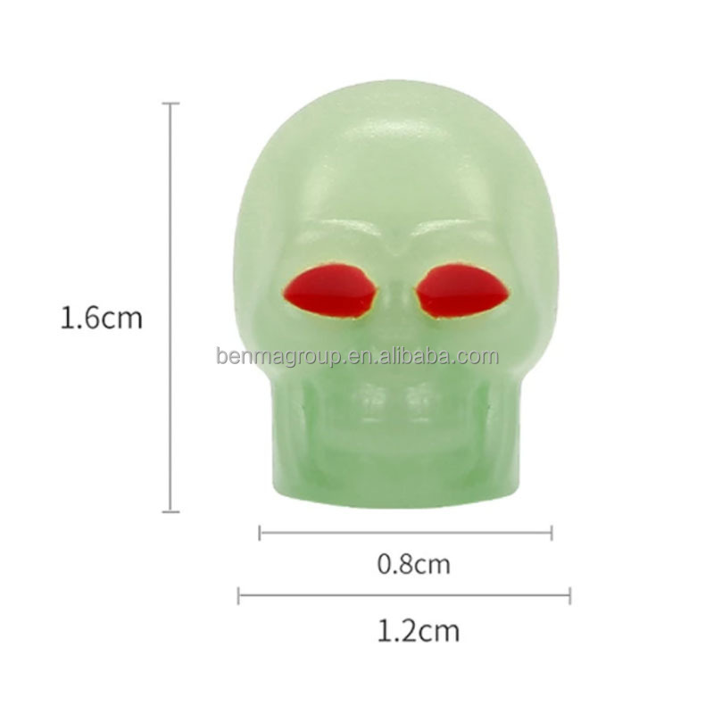 Motorcycles Bike Fluorescent Valve Stem Caps Night Glowing Tyre Nozzle Cover Luminous Tire Skull Valves Cap