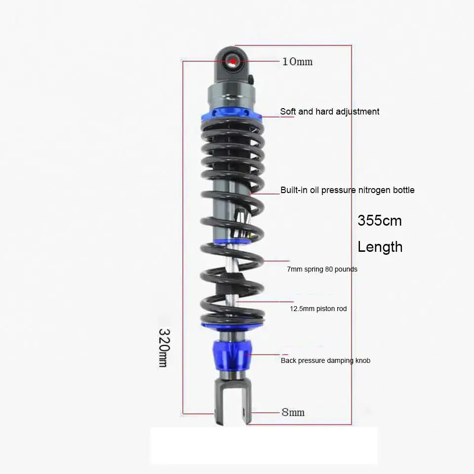 HF BENMA Universal Motorcycle 320mm Rear Shock Absorber For Motor Scooter Dio Nmax ATV Quad Dirt Bike