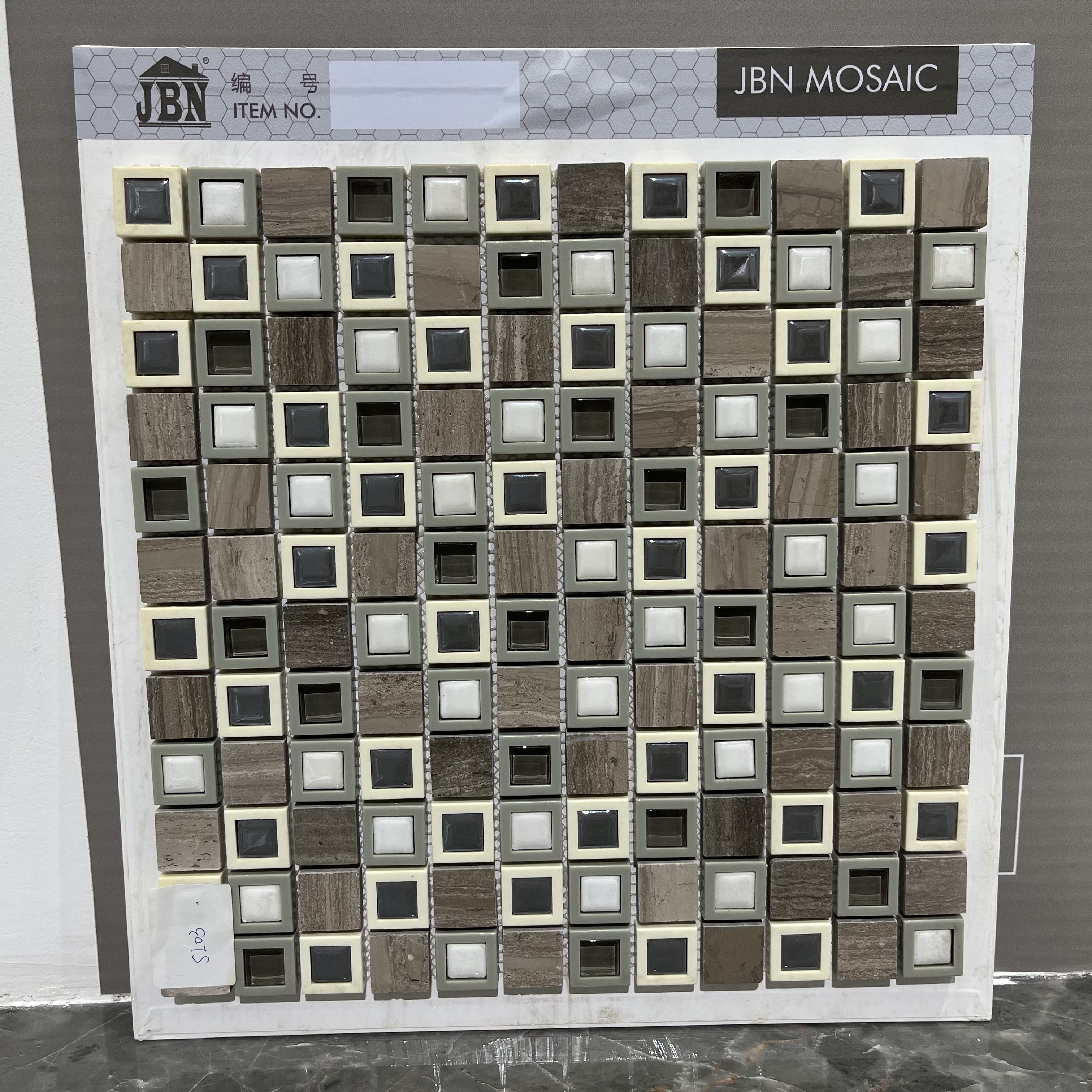 Modern 23x23x8mm Ceramic Mosaic Tile Square Back-Splash Wall Peel Stick Stone Mix for Dining Interior Dining Room Wall Decor