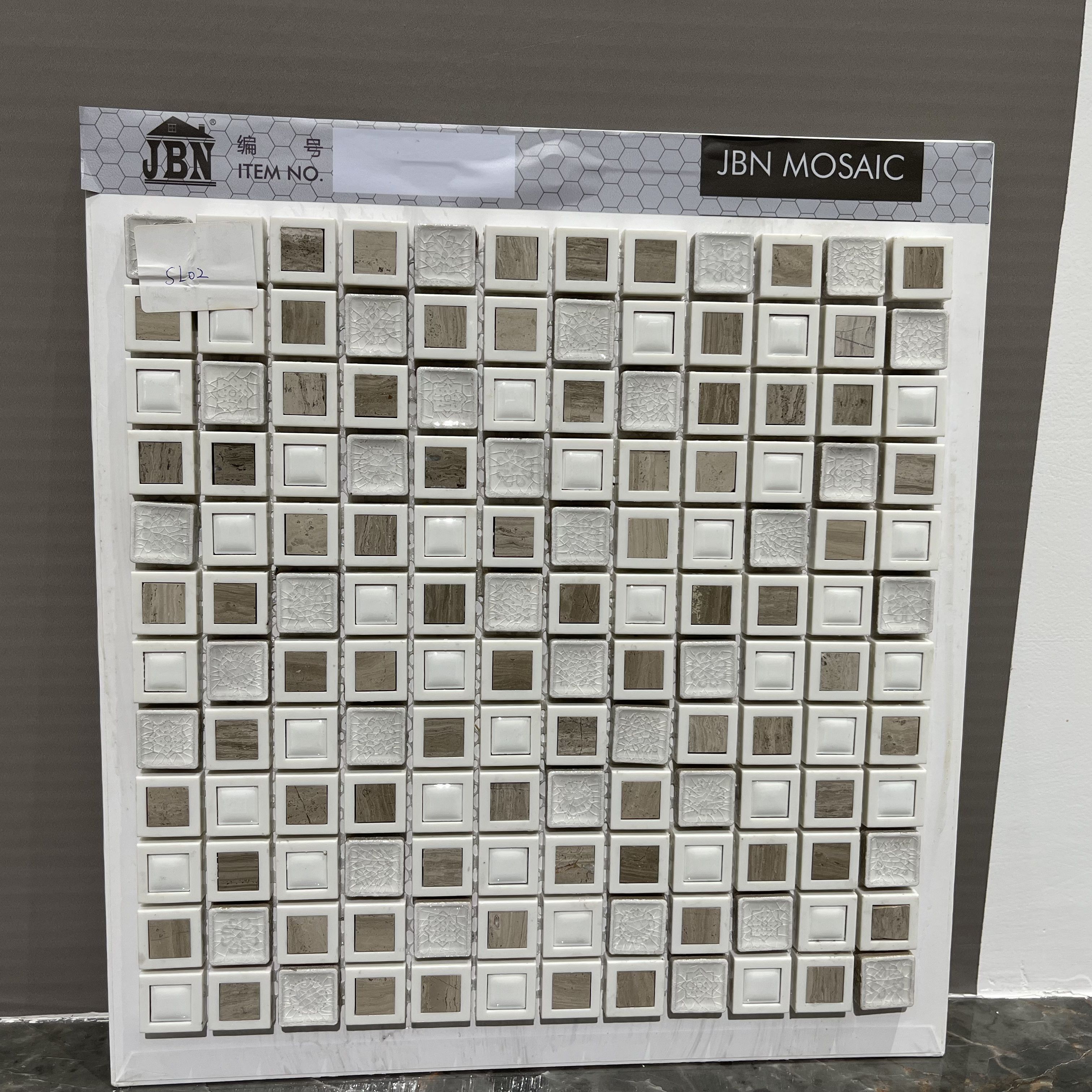 Modern 23x23x8mm Ceramic Mosaic Tile Square Back-Splash Wall Peel Stick Stone Mix for Dining Interior Dining Room Wall Decor