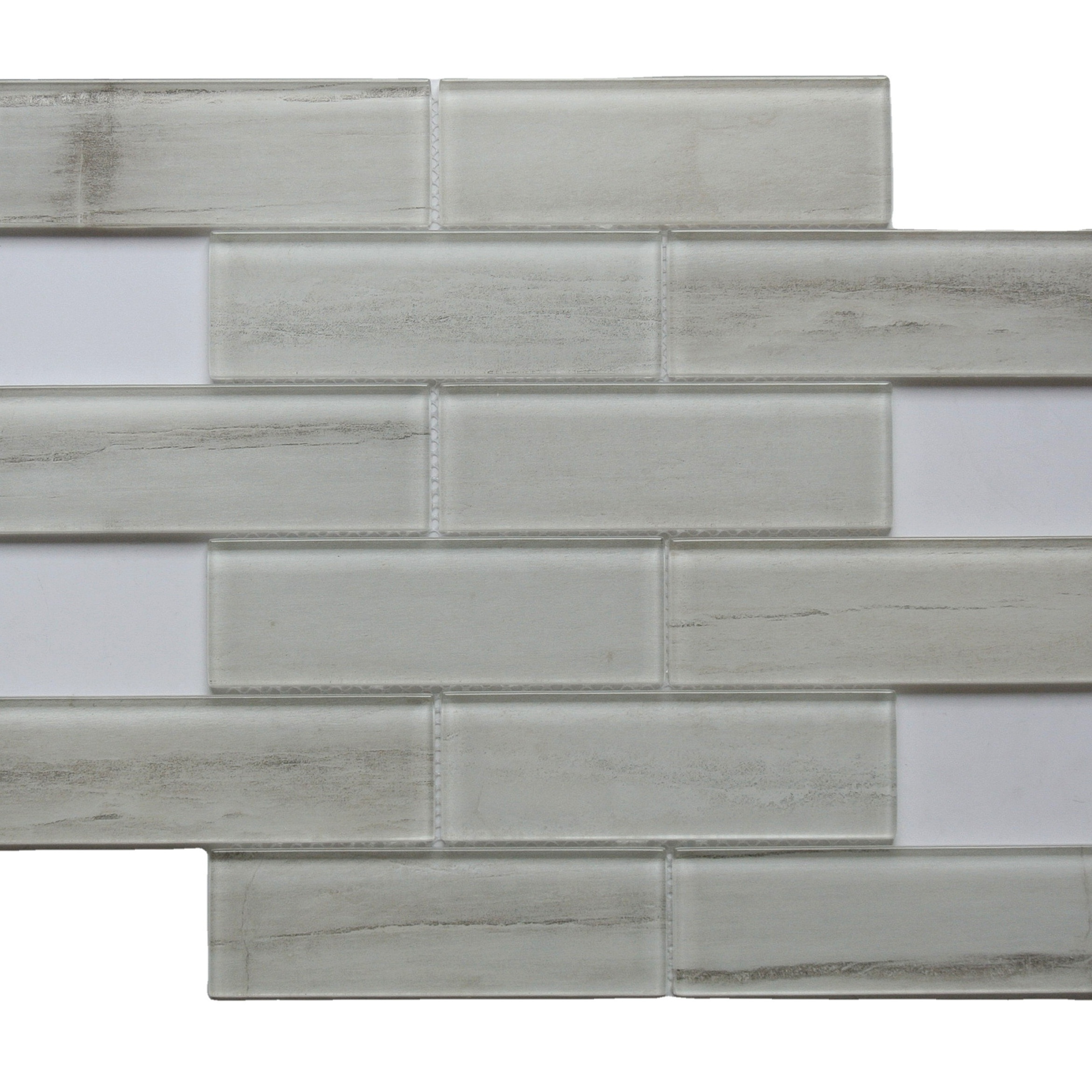 Foshan 48x98mm laminated silvery glittering sparkling wall decoration 3d wall panel kitchen backsplash glass mosaic glass tile