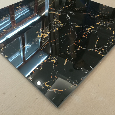 Hot Selling Gold Black Glazed Marble Porcelain Flooring Ceramic Tiles 600x600 Full Polished Walls Tiles Interiors Direct Foshan