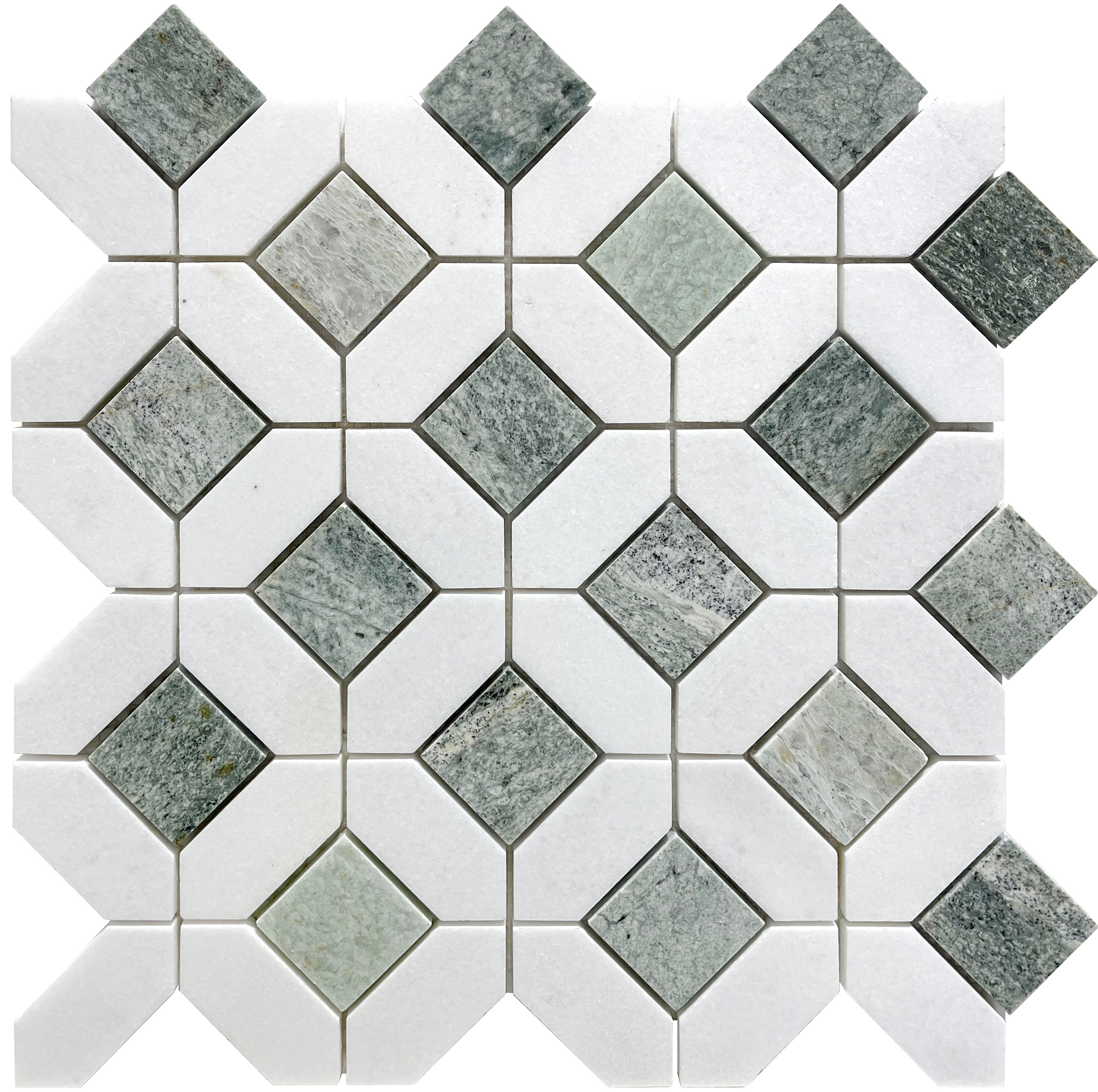 Foshan Italian Palissandro Blue White Bathroom Wall Hexagon Marble Stone Mosaic Modern Square Parquet Design for Interior Walls