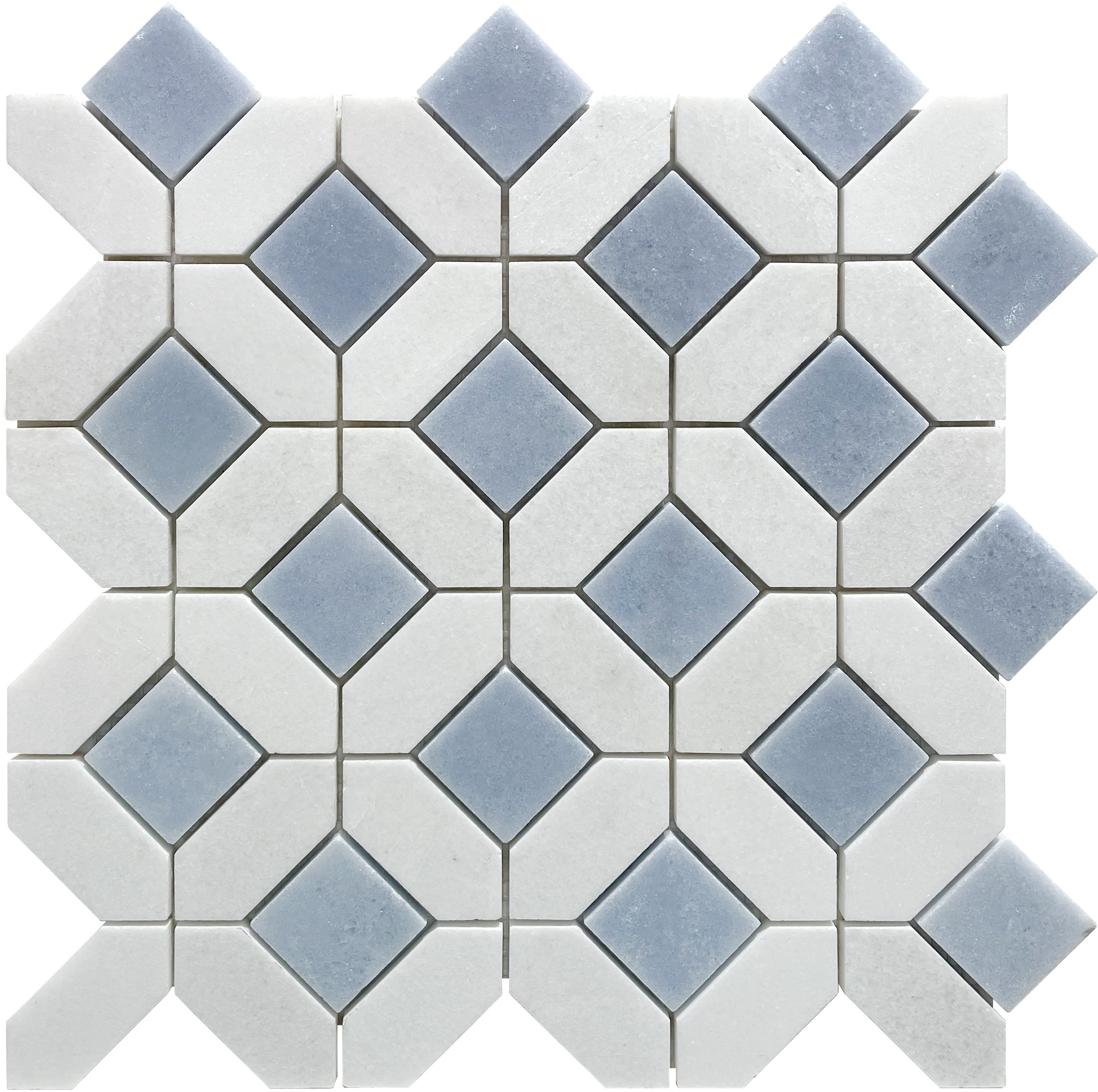 Foshan Italian Palissandro Blue White Bathroom Wall Hexagon Marble Stone Mosaic Modern Square Parquet Design for Interior Walls